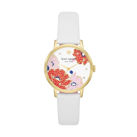 Kate Spade New York Women's Metro Floral Leather Band Watch - Picture 1 of 2